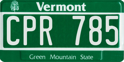 VT license plate CPR785