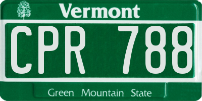 VT license plate CPR788