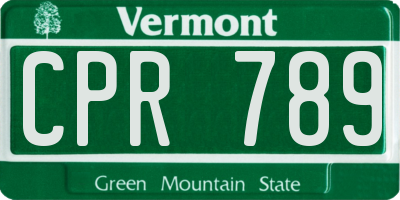 VT license plate CPR789