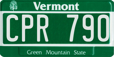 VT license plate CPR790