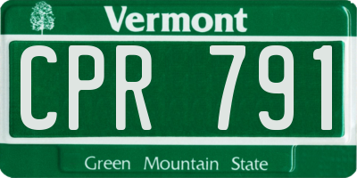 VT license plate CPR791