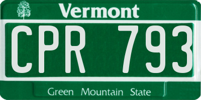 VT license plate CPR793