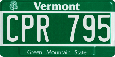 VT license plate CPR795