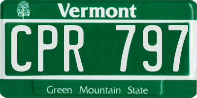 VT license plate CPR797