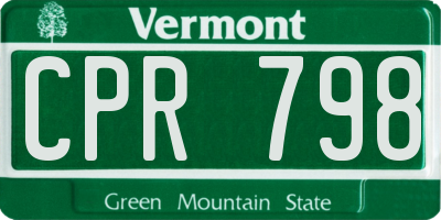VT license plate CPR798