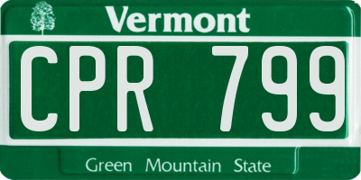 VT license plate CPR799