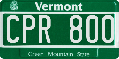 VT license plate CPR800