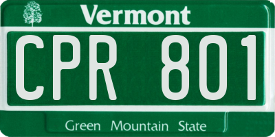 VT license plate CPR801