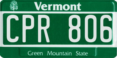 VT license plate CPR806