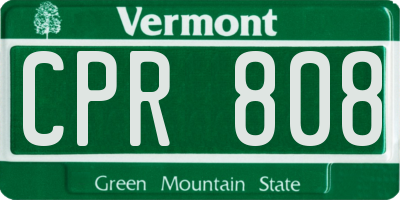 VT license plate CPR808