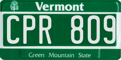 VT license plate CPR809