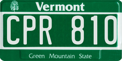 VT license plate CPR810