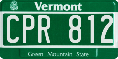 VT license plate CPR812