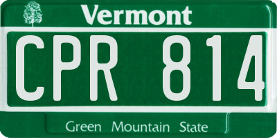 VT license plate CPR814