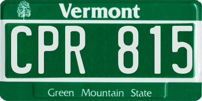 VT license plate CPR815