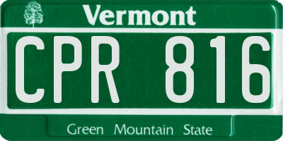 VT license plate CPR816