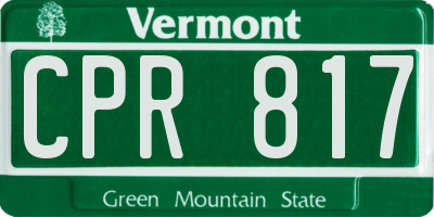VT license plate CPR817