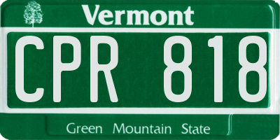 VT license plate CPR818