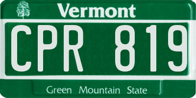 VT license plate CPR819