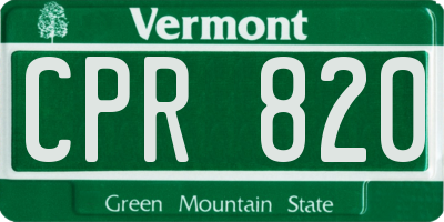 VT license plate CPR820