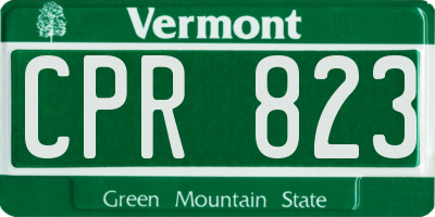 VT license plate CPR823