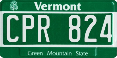 VT license plate CPR824