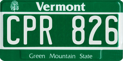 VT license plate CPR826