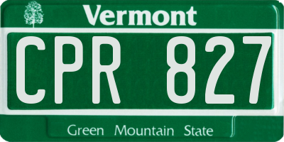 VT license plate CPR827