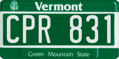 VT license plate CPR831