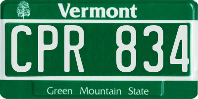 VT license plate CPR834