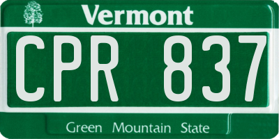 VT license plate CPR837