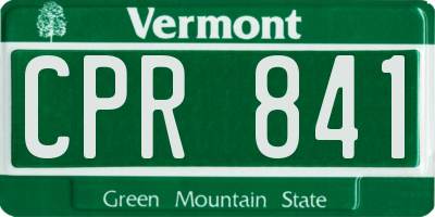 VT license plate CPR841