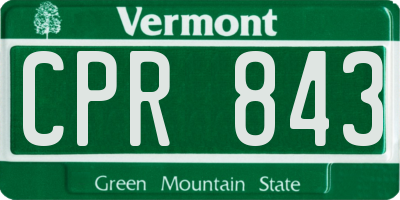 VT license plate CPR843