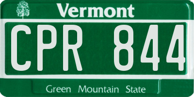 VT license plate CPR844