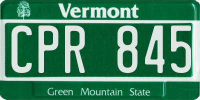 VT license plate CPR845