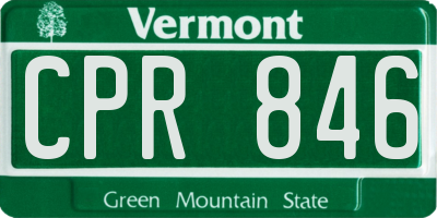VT license plate CPR846