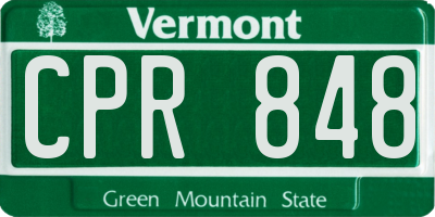 VT license plate CPR848