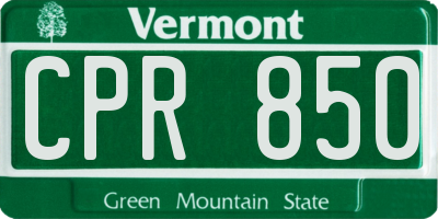 VT license plate CPR850
