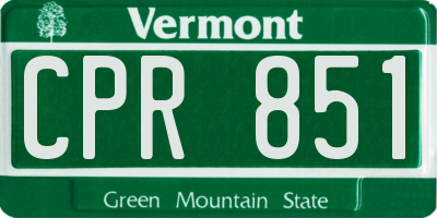 VT license plate CPR851