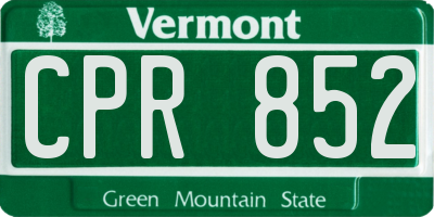 VT license plate CPR852