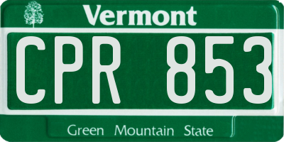 VT license plate CPR853