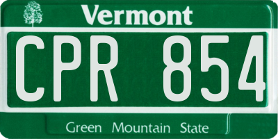 VT license plate CPR854
