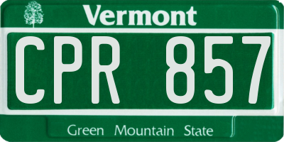 VT license plate CPR857