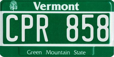 VT license plate CPR858