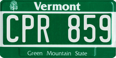 VT license plate CPR859