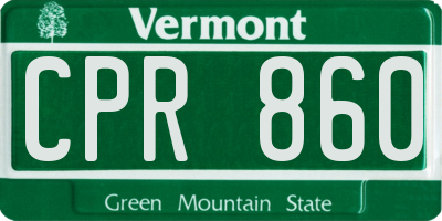 VT license plate CPR860