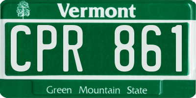 VT license plate CPR861