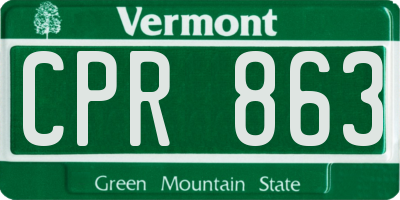 VT license plate CPR863