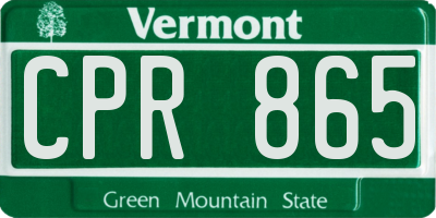 VT license plate CPR865