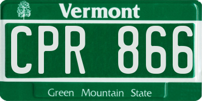 VT license plate CPR866